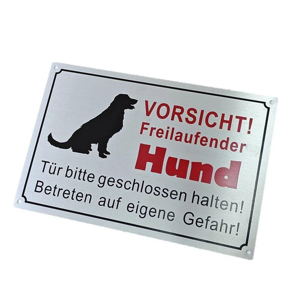 Caution Sign for Dogs - Weatherproof Aluminium (30x20 cm)