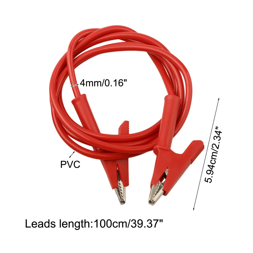 Set of 4 Crocodile Clip Electrical Testing Leads 100cm