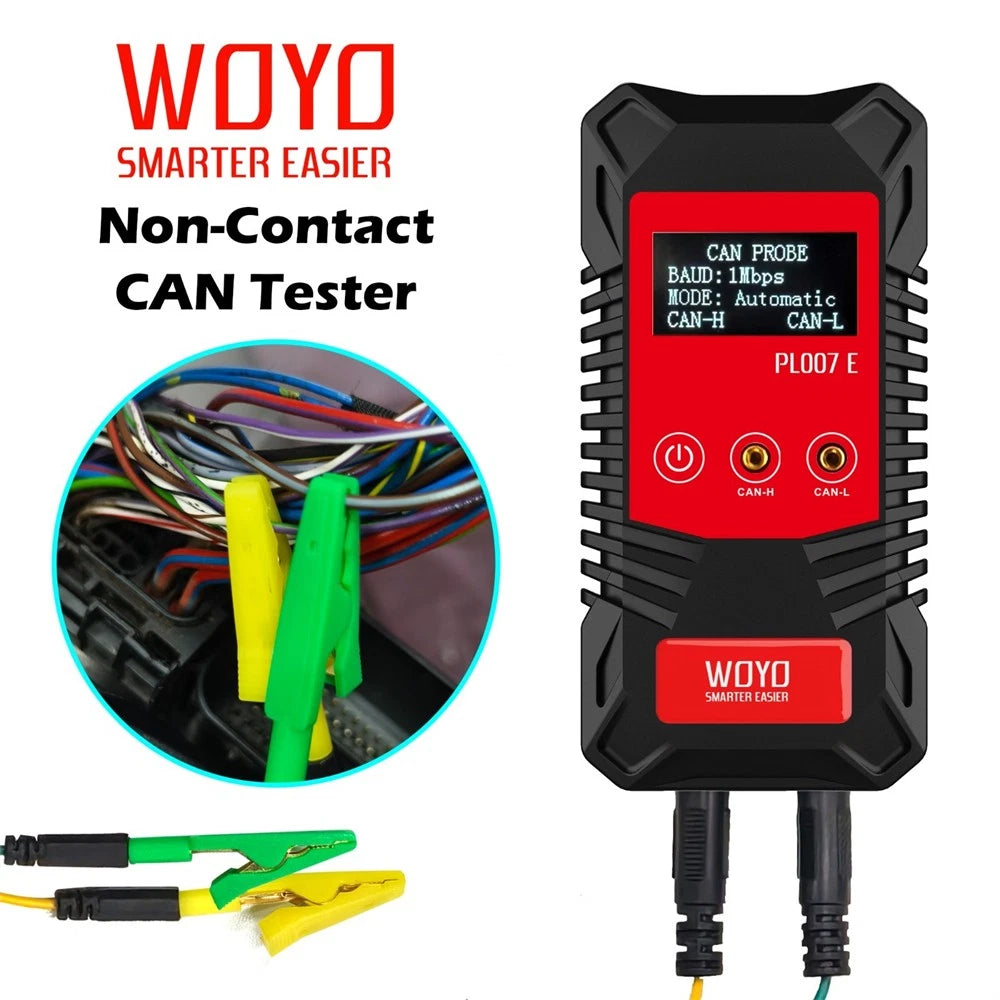 WOYO PL007 E 4.0 Non-contact CAN BUS Tester Auto Recognize CAN-H CAN-L Read Baud