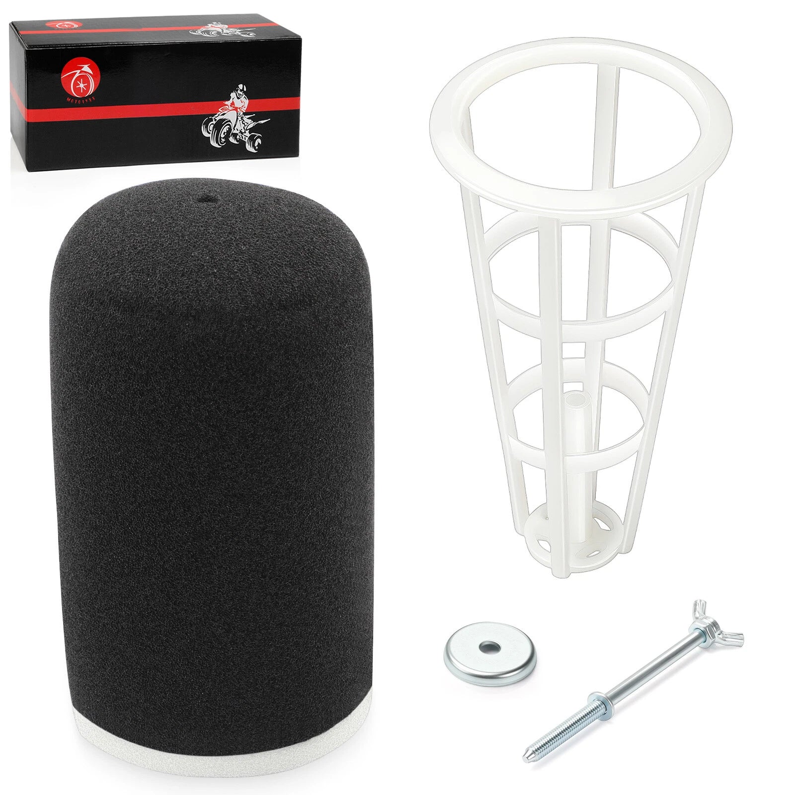 Air Filter Cleaner & Cage Cone with Bolt Kit for Yamaha Raptor 700/700R (2006–2024)