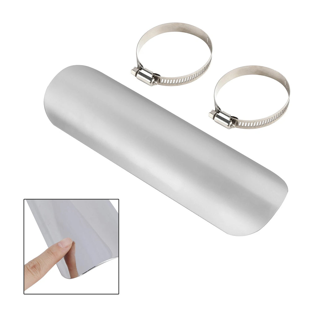 Exhaust Mount Holder Decorative Cover for Motorcycle Scooter Cub (Chrome)