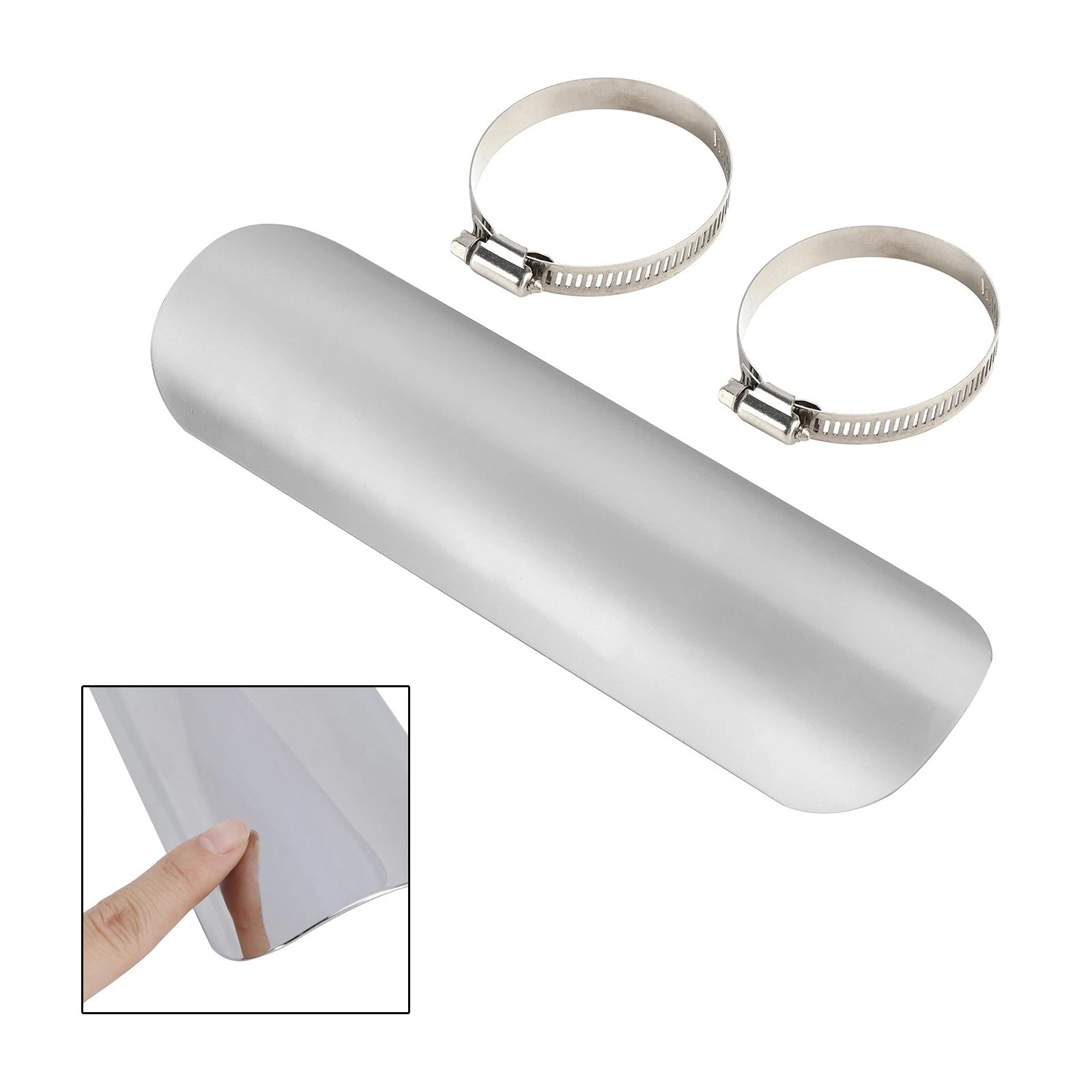 Exhaust Mount Holder Decorative Cover for Motorcycle Scooter Cub (Chrome)
