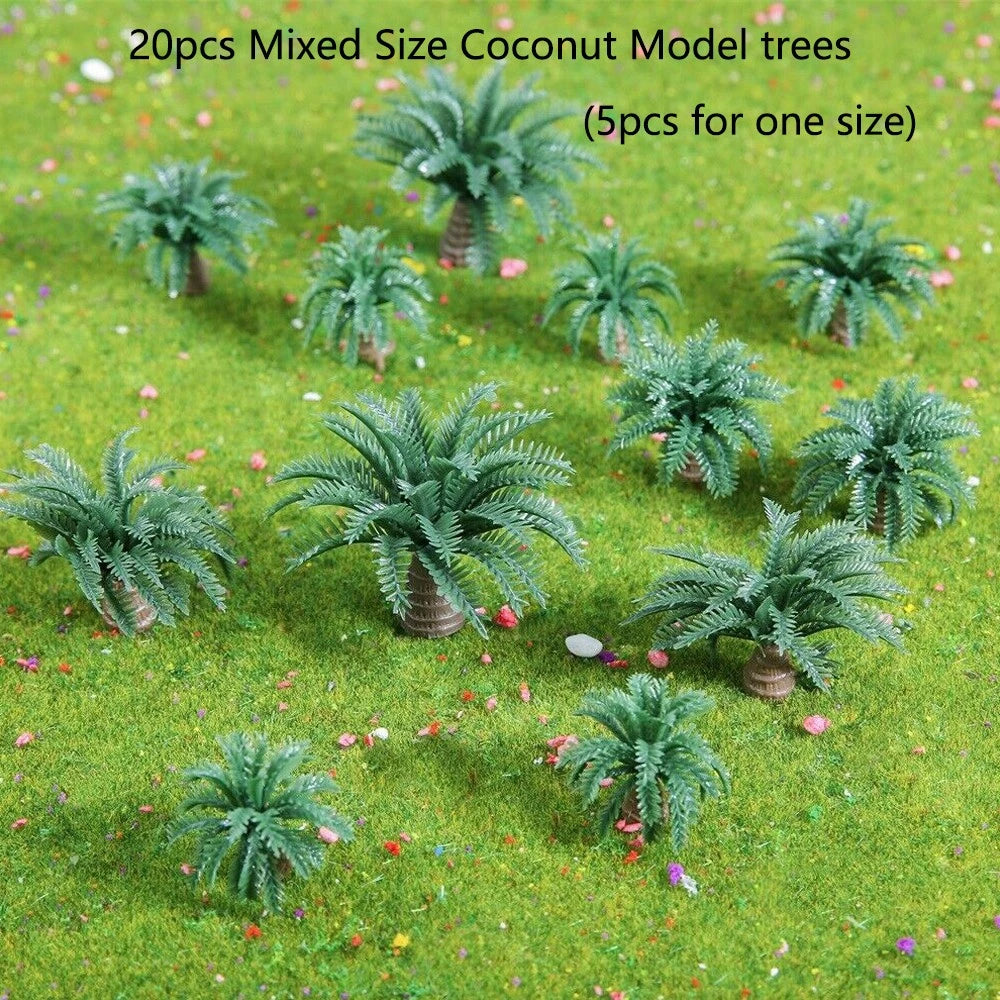 20Pcs Coconut Palm Model Trees for Park Railway Dioramas