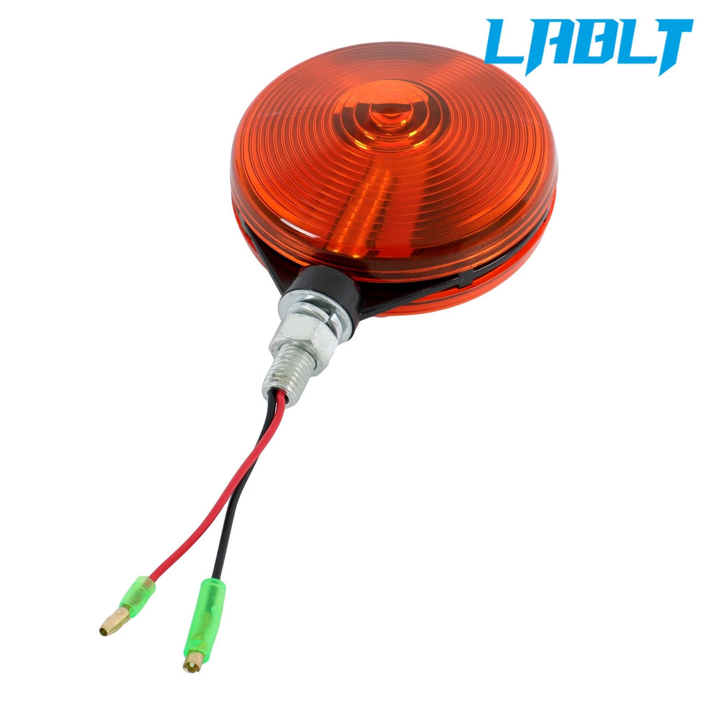 2X Round Side Marker Light Lamp for Tractor (Red/Amber)