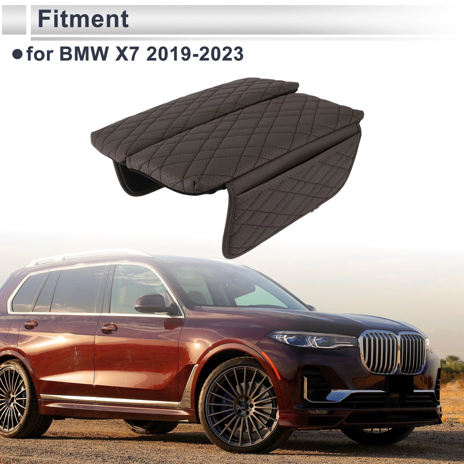 Car Center Console Cover with Storage Bag for BMW X7 (2019–2023)
