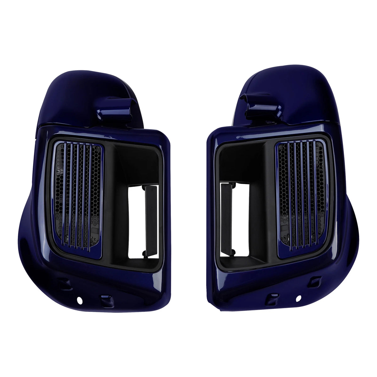 Lower Vented Fairings for Harley Road Glide (2014–2024) Zephyr Blue/Black Sunglo