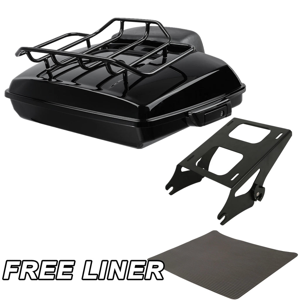 5.5" Black Razor Trunk Backrest Mount Rack for Harley Touring (2014–2026)