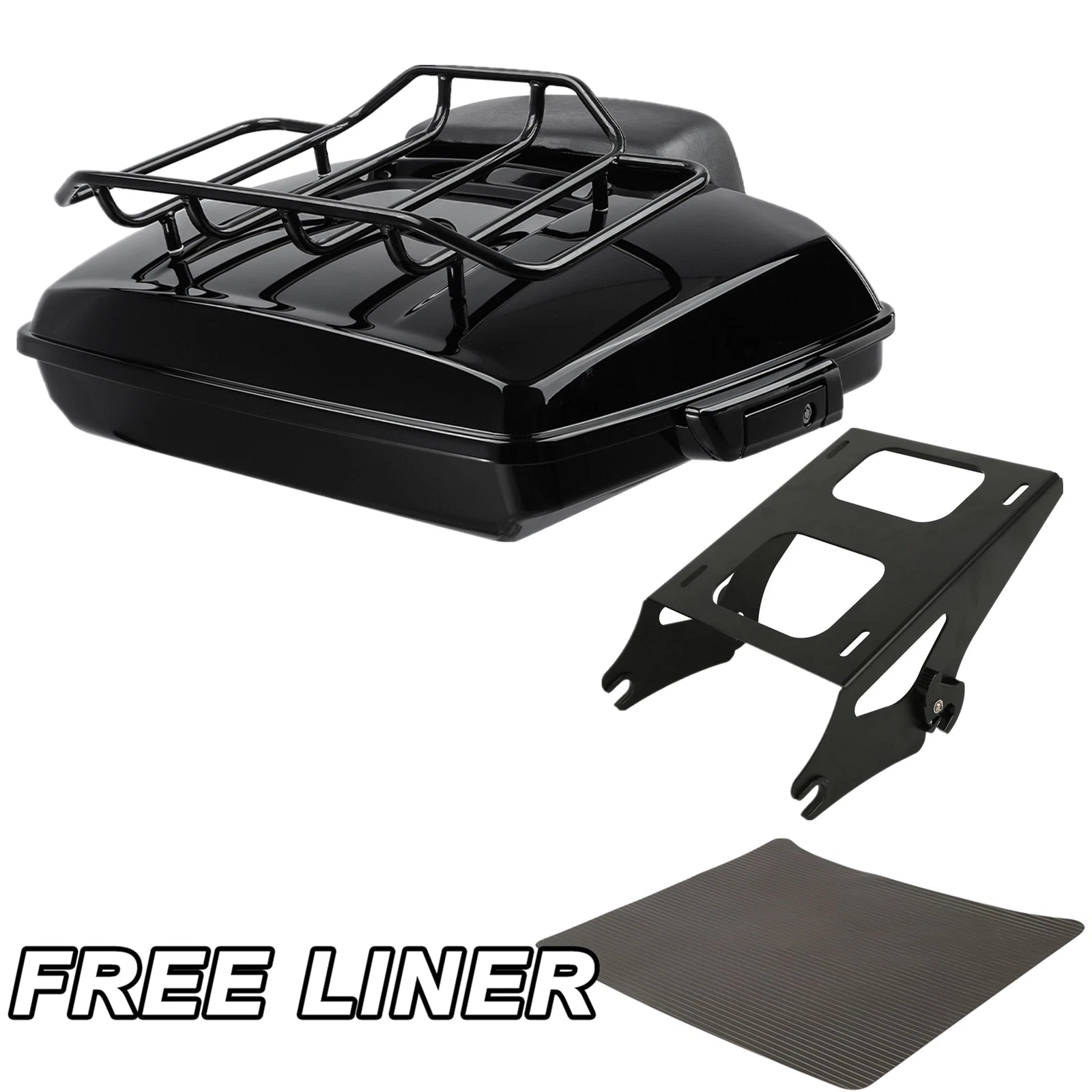 5.5" Black Razor Trunk Backrest Mount Rack for Harley Touring (2014–2026)