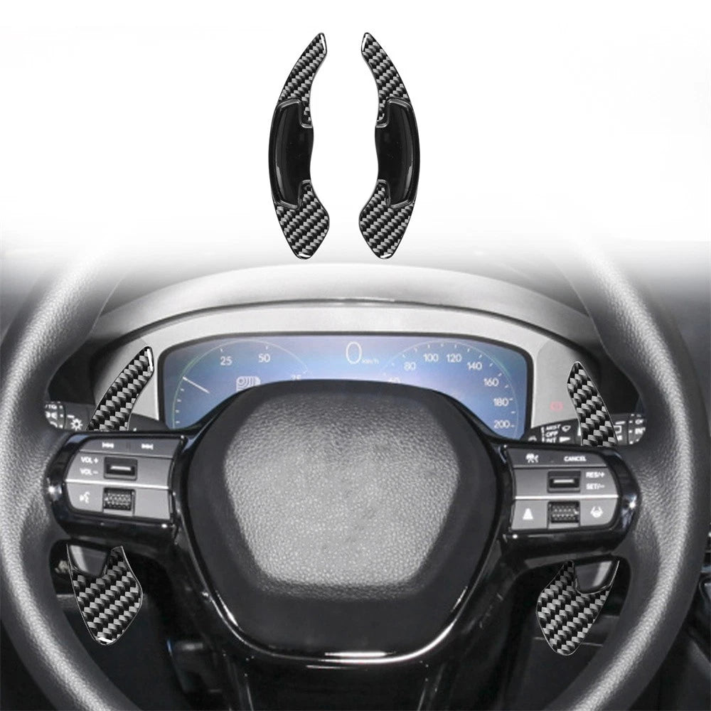 2X Shift Paddle Shifter Extension Carbon Fiber Black for Honda Civic Accord CR-V