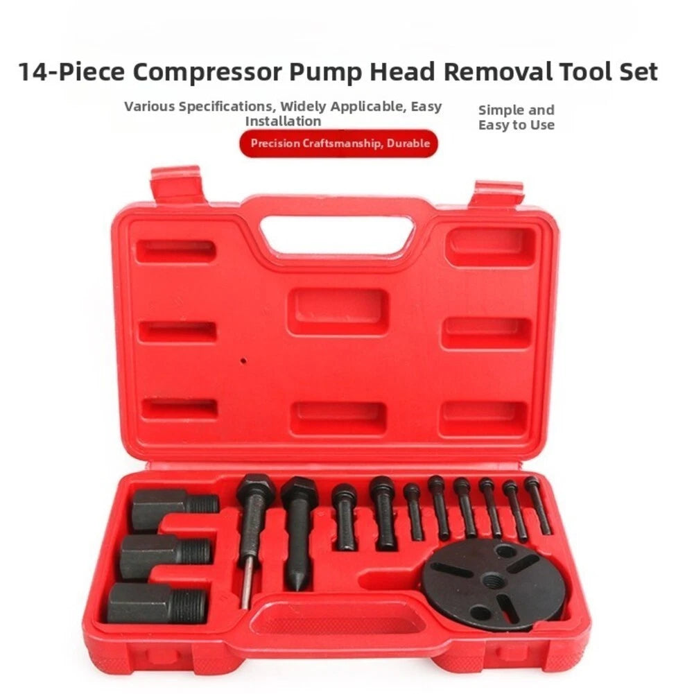 14-Piece AC Compressor Service Tool Kit for Domestic and Import Vehicles