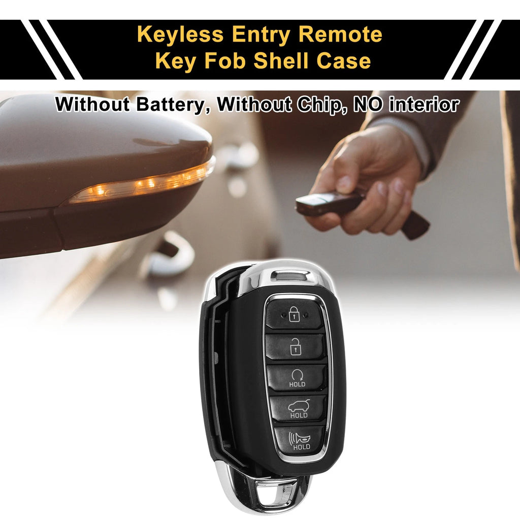 4 Button Key Fob Shell Replacement for Hyundai Palisade (2020–2022) Black