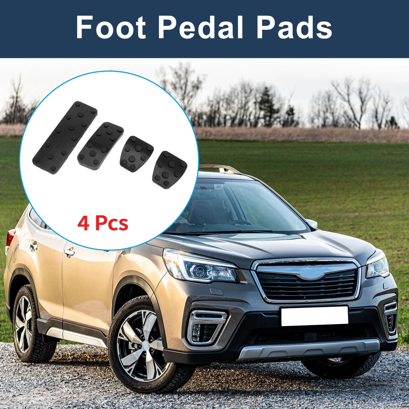 4 Pcs Foot Accelerator Pedal Covers Replacement for Subaru Forester (2006–2018)