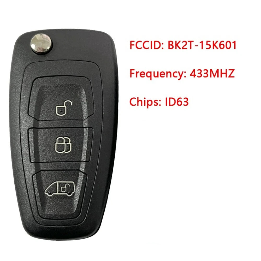Full Remote Key ID63 Chip 433Mhz for Ford Transit Custom (2012–2016) BK2T-15K601-AA