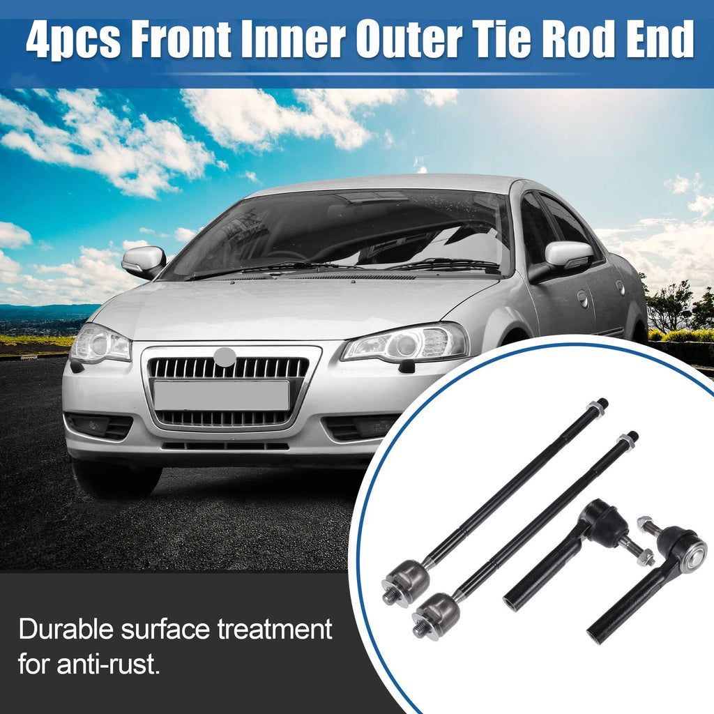 4PC Front Inner Outer Tie Rod Ends Kit for Chrysler Town & Country (2008–2010)