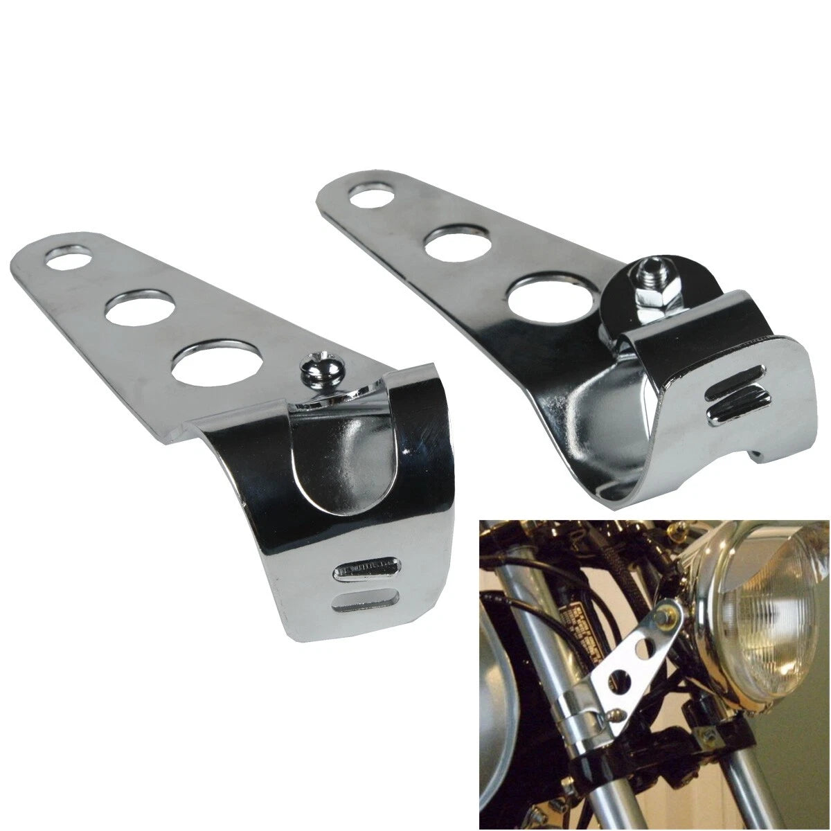 Chrome Headlight Mount Bracket Fork Ear for Honda CB650 CB750 (1971–1978)