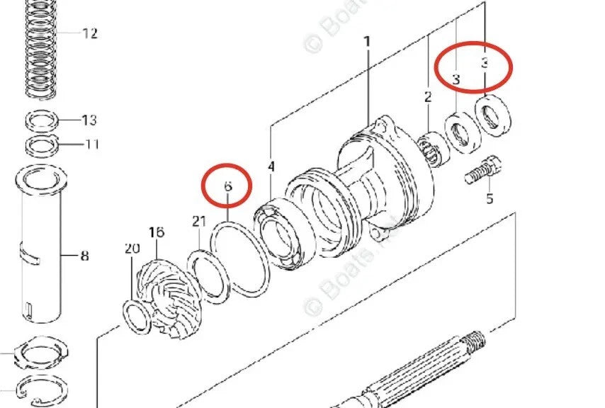 Lower Unit Seal Kit for Suzuki DF25R DF25 DF30 (25HP 30HP) 09280-75001/75002
