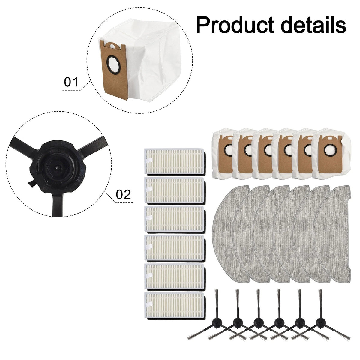 Accessory Kit for IMOU RV1 Pro and Pro Max Vacuum Cleaners