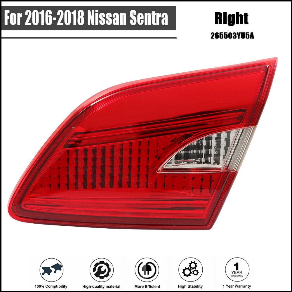 Tail Light for Nissan Sentra (2016–2018) Passenger Right Side Halogen Black
