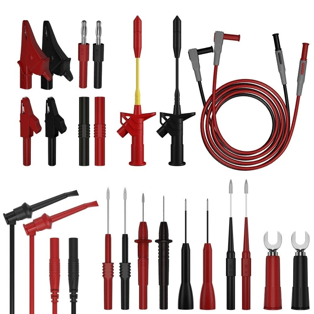 Red PVC Test Kit for Multimeters with Wire Puncture Probes