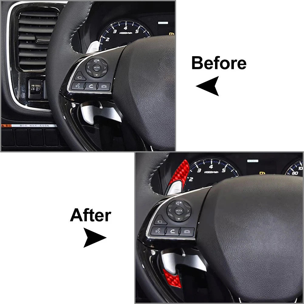 2X Red Steering Wheel Shift Paddle for Mitsubishi Lancer Outlander Eclipse Cross ASX (2017–2023)