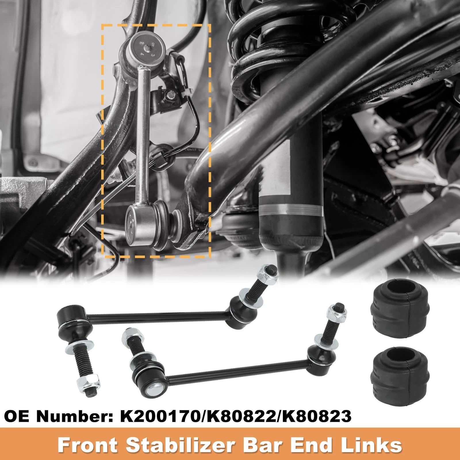 Front Sway Bar Link Bushing Kit for Dodge Challenger Charger (K80822/K80823)