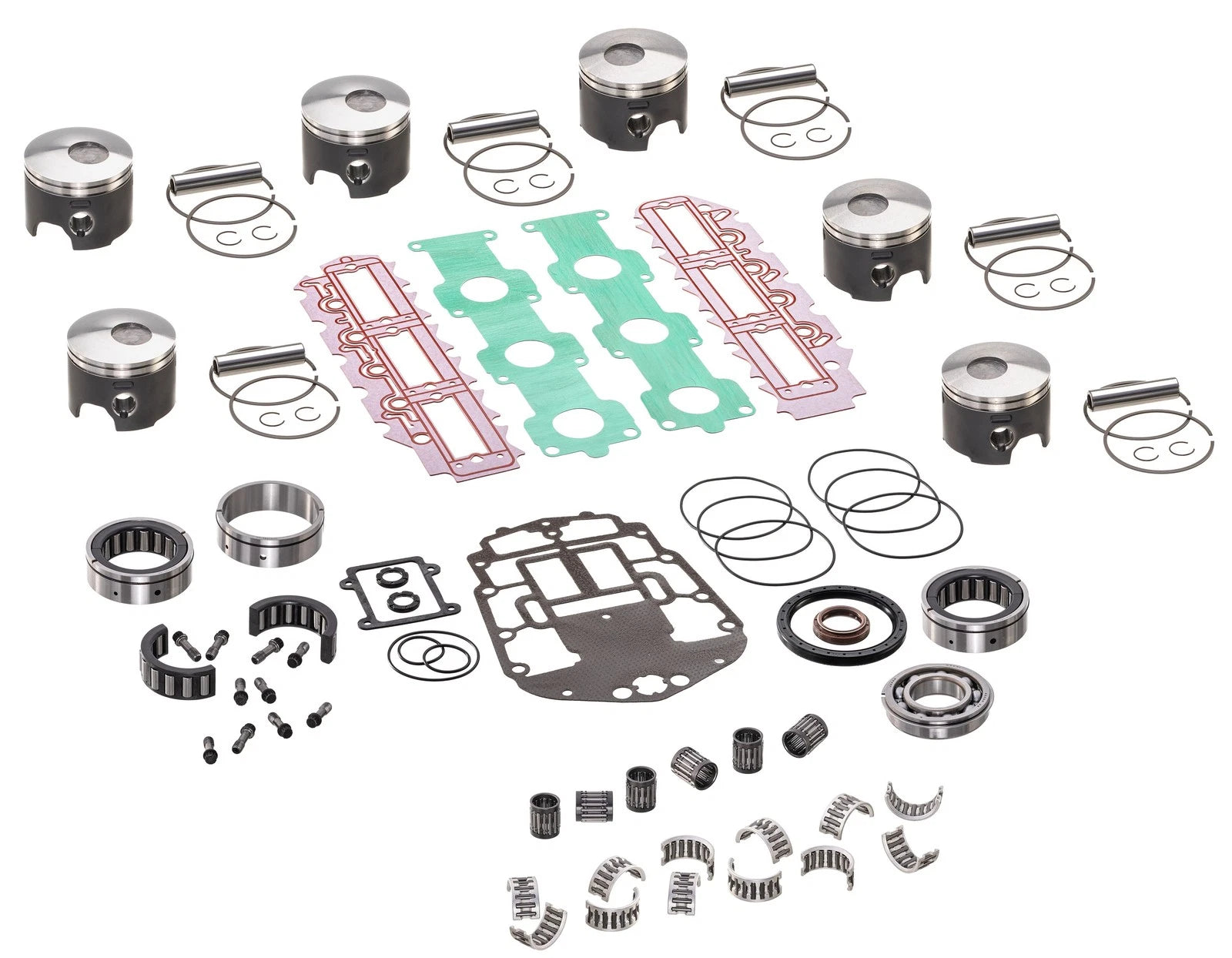 Powerhead Piston Gasket Rebuild Kit for Johnson Evinrude 150 175 HP (1996–2006) .040" Over