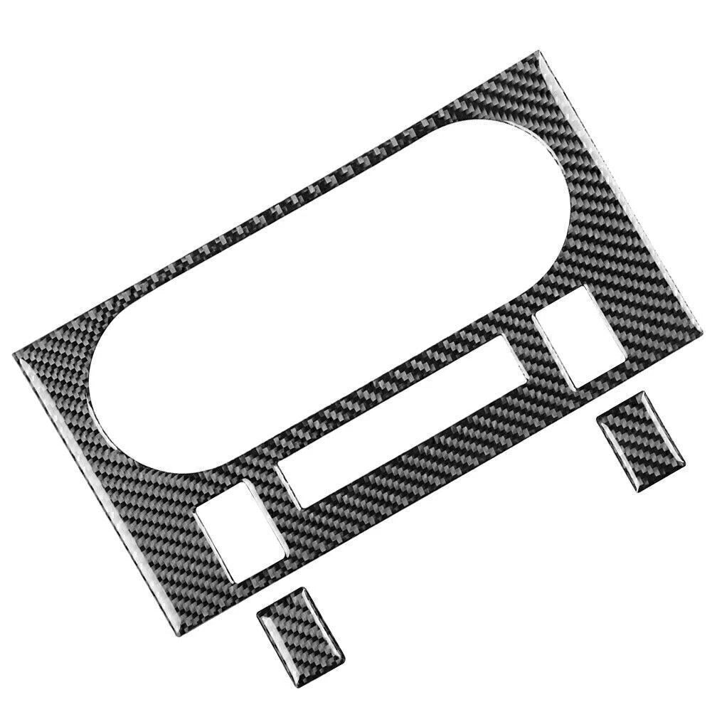 3 Pcs Black Carbon Fiber AC Panel Cover Trims For Dodge Challenger 2008-2014 New