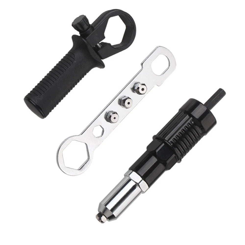 3PCS Riveting Adapter Kit for Power Drill with Various Threaded Heads