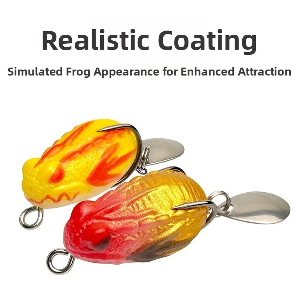 Silicone Topwater Frog Lure with Enhanced Visibility Spinner (4g)