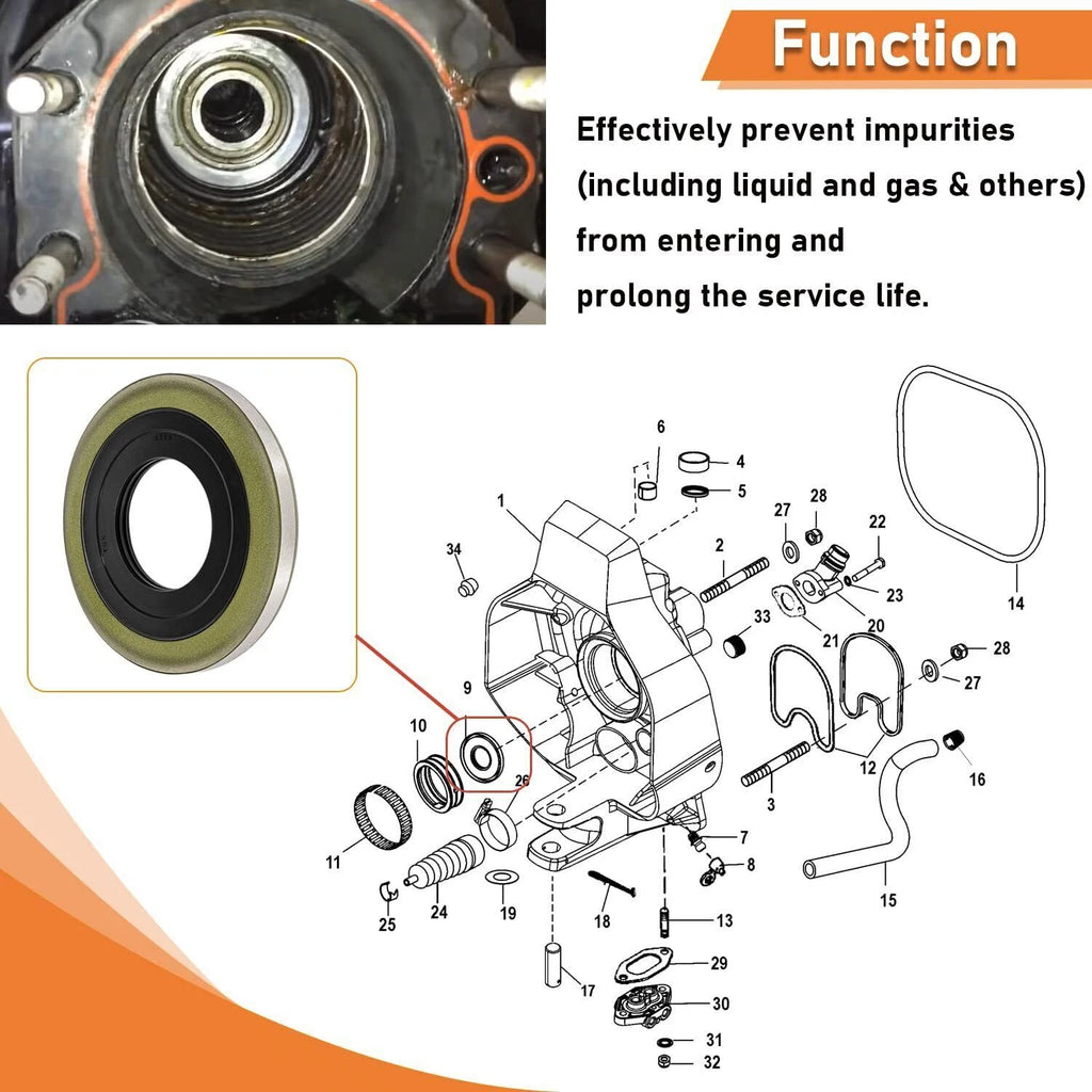Gimbal Bearing Grease Seal for Mercruiser Alpha One Gen 1 & 2 Bravo (26-88416)