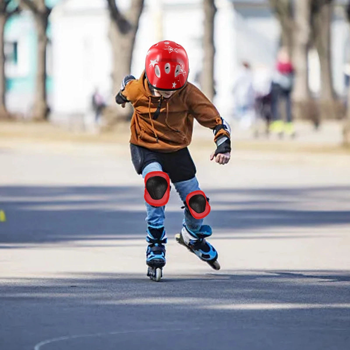 7-in-1 Kids Helmet and Knee Elbow Wrist Pads for Ages 5-16
