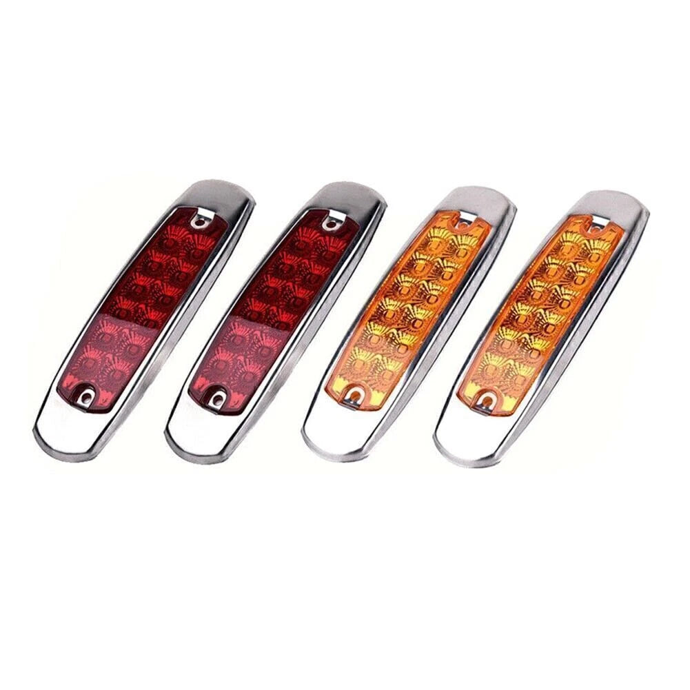 4pcs 12LED Sealed Side Marker Clearance Light for Trailer (RHD)