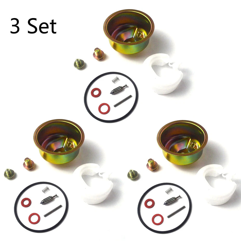 Set of 3 Carburetor Needle Bowl Float Gasket Kit for Honda GX240 GX270 GX340 GX390
