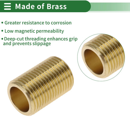 Set of 2 Brass Pipe Fittings 1/2" Male External Wire Harness Connector
