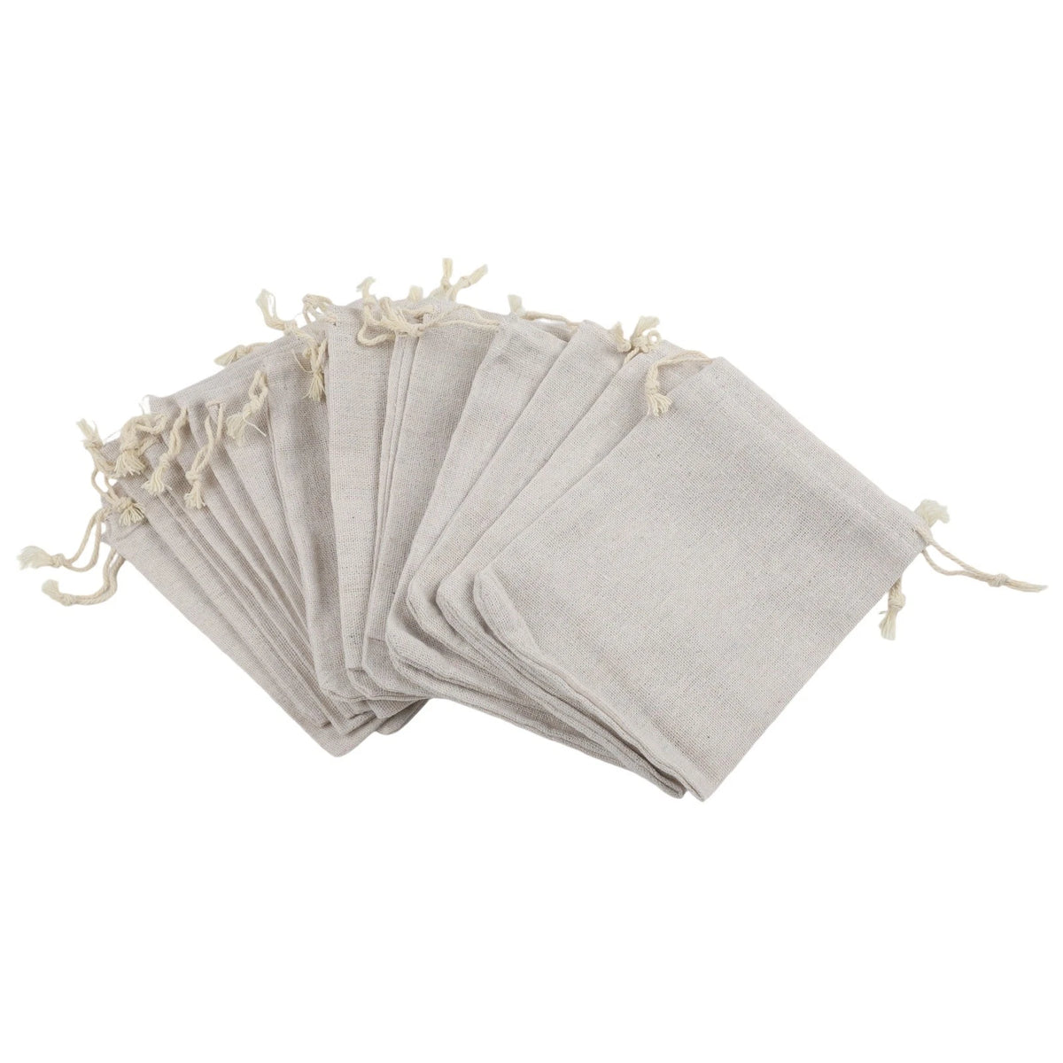 20X Cotton Drawstring Bags for Home Storage Organizer