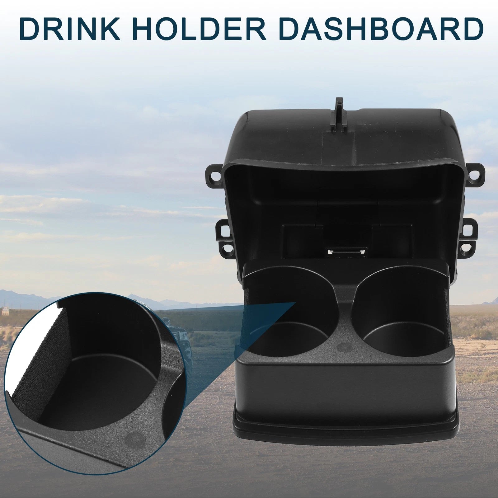 Cup Holder Insert for Ford Explorer Drink Holder Black (2011–2019)