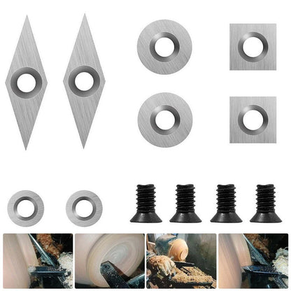 8PCS Tungsten Carbide Cutters Inserts Set for Wood Lathe Turning Tools