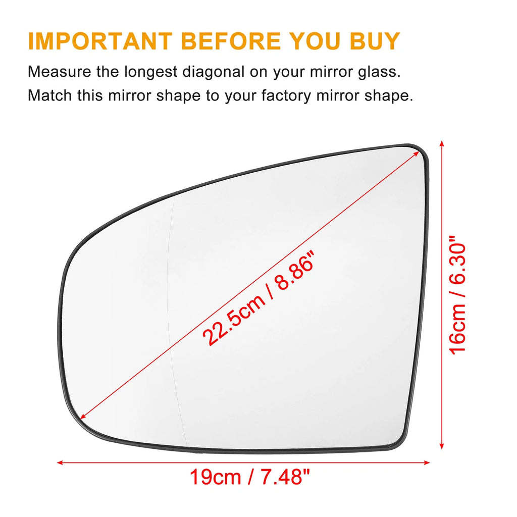 Left Side Heated Mirror Glass Replacement for BMW X5 X6 (2014–2018)