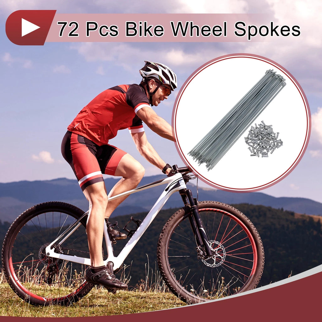 Bicycle Spokes Set Carbon Steel 269mm Galvanized for 14G Bike Wheels (72)