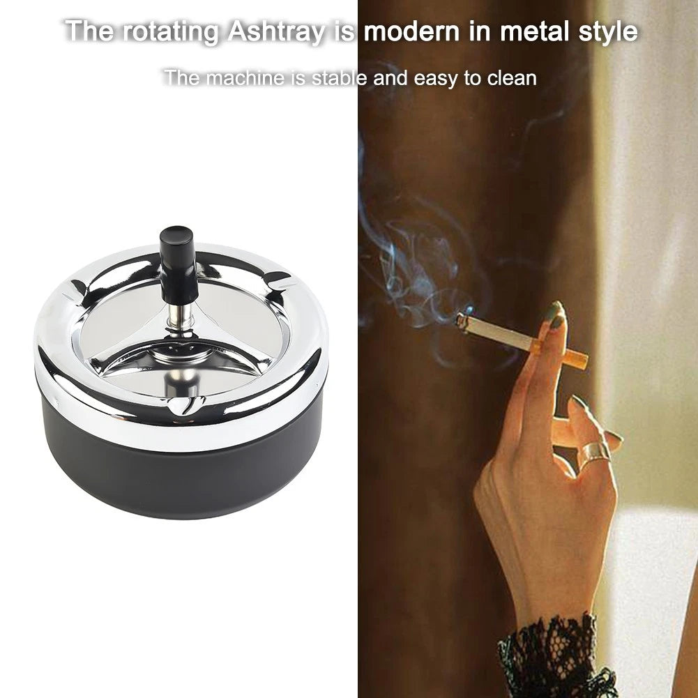 Chrome Large Rotating Trash Can for Ashtra Y Craft Decor (Modern)