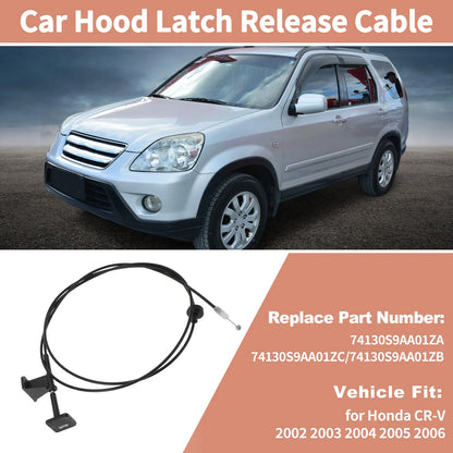 Front Hood Latch Release Cable w/ Handle for Honda CR-V (2002–2006) No. 74130S9AA01
