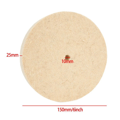 6" Wool Felt Polishing Buffing Wheel Disc Pad for Rotary Tool 150x25mm