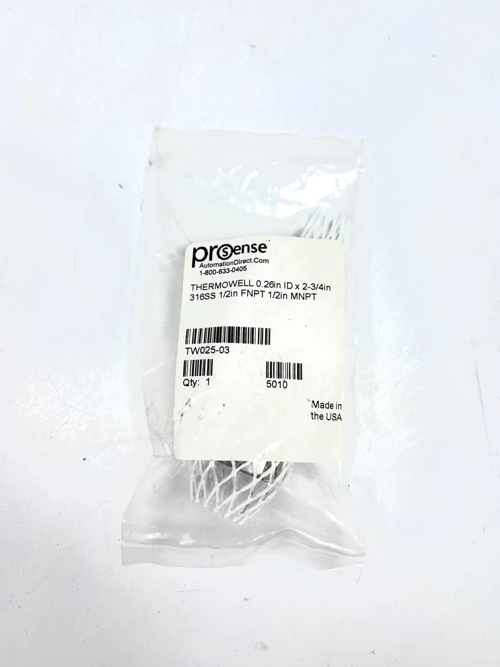 ThermoWell 2 3/4'' 316 SS for Prosense TW025-03