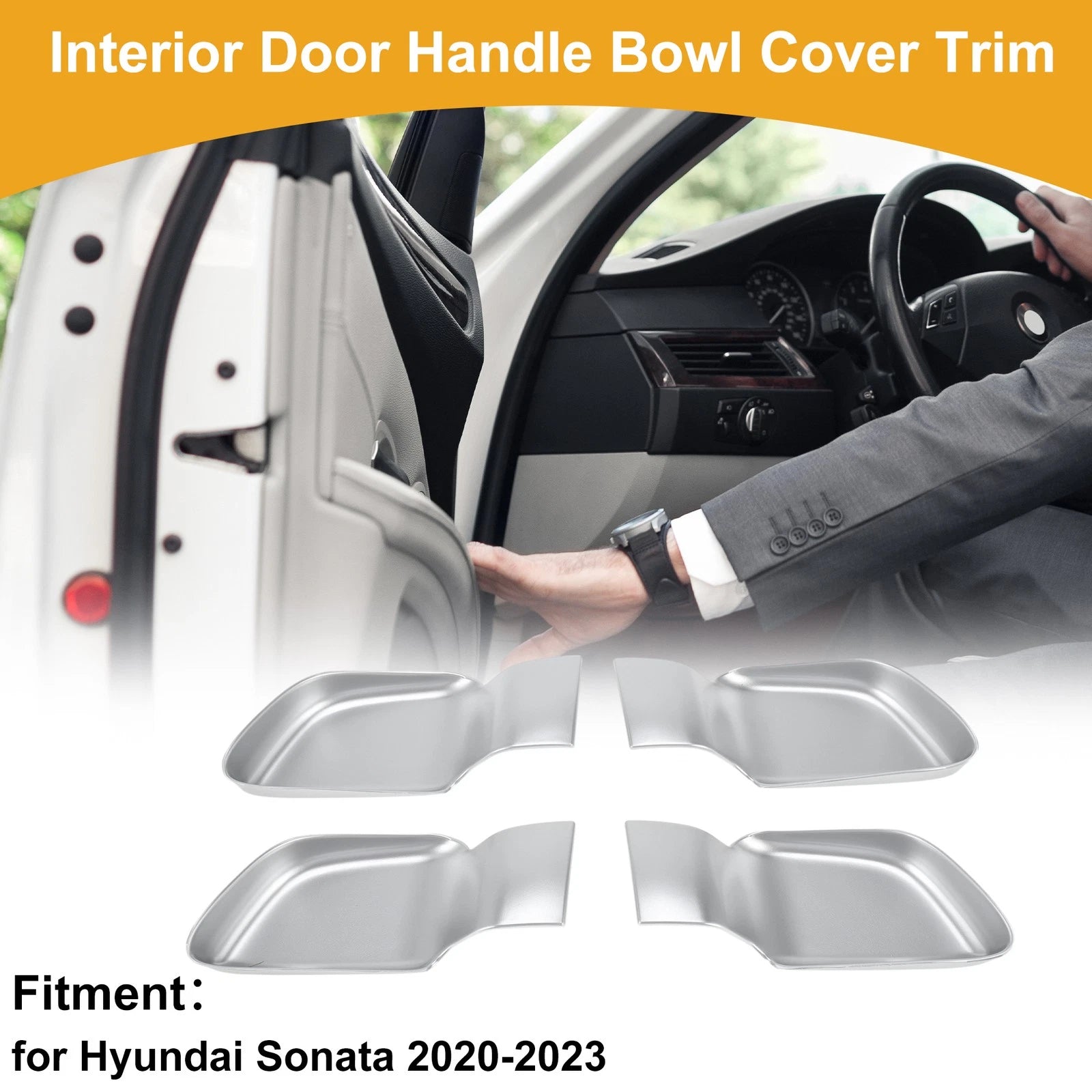 Interior Door Handle Bowl Cover Trim Replacement for Hyundai Sonata (2020–2023)