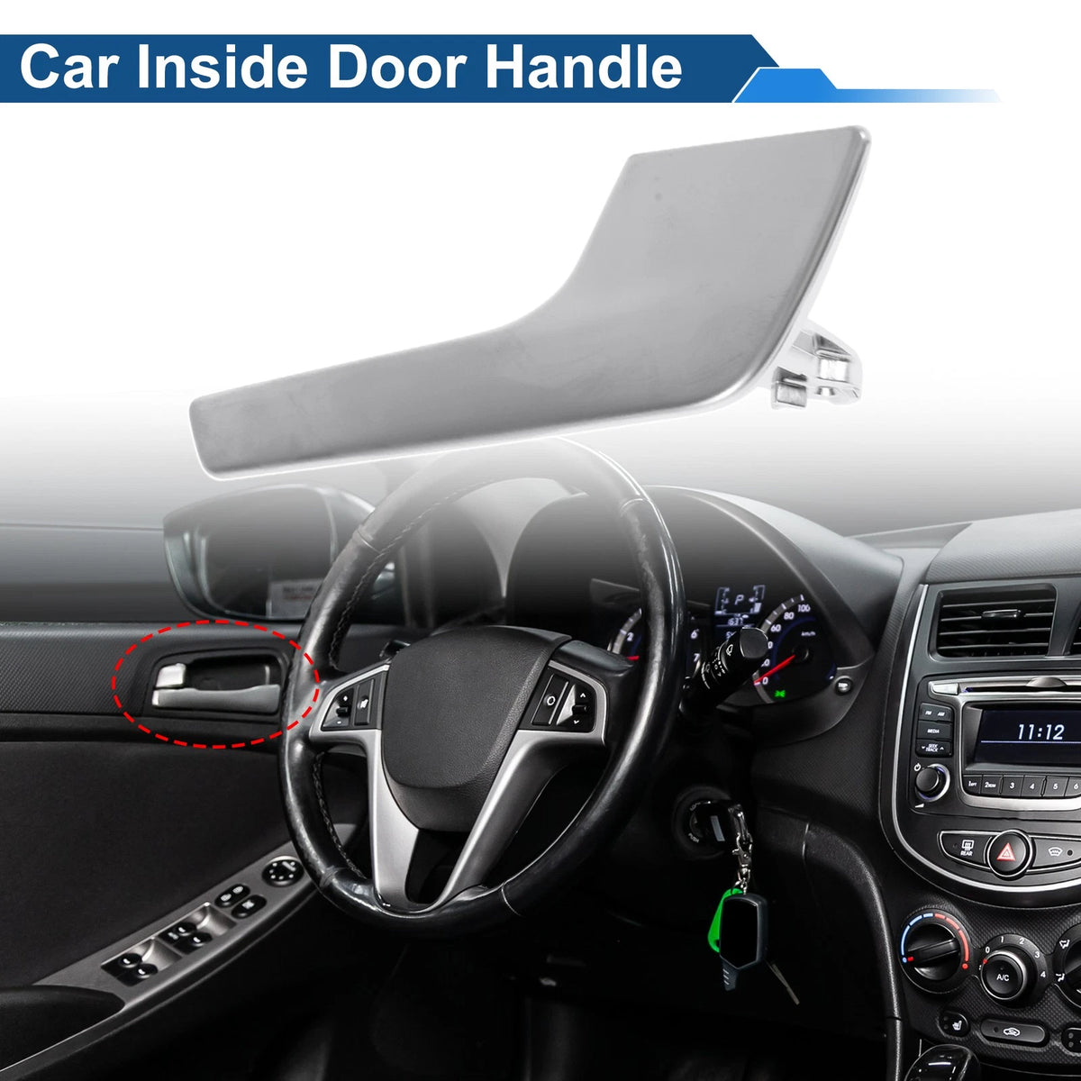 Front Driver Side Interior Door Handle for Audi Q5 (2009–2018) No. 8R0837019A Chrome