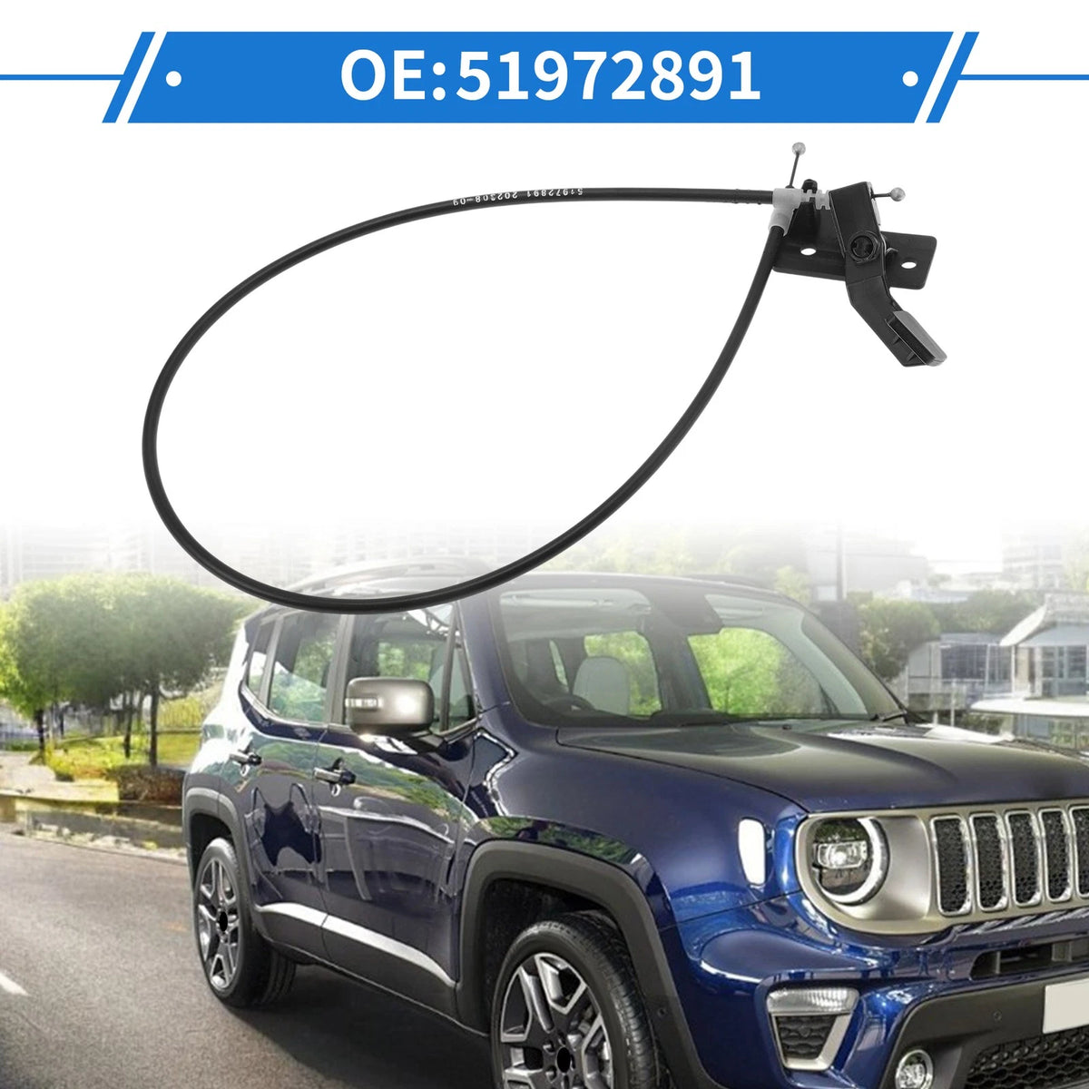 Hood Latch Release Cable for Jeep Renegade (2015–2023) No. 51972891