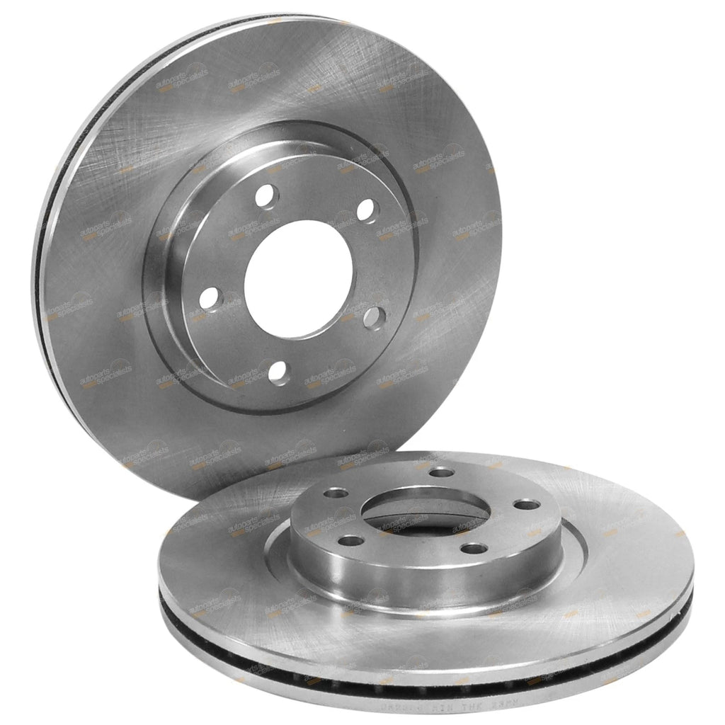2 Front Disc Rotors with Bendix Brake Pads for Mazda 3 (2004–2014)