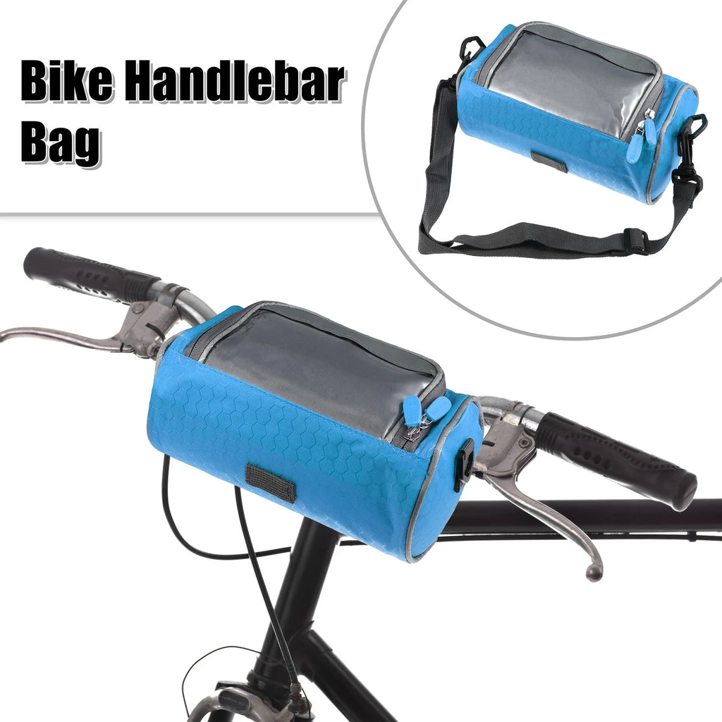 Handlebar Bag Touch Screen Phone Holder Front Storage for Bike Blue (2010–2025)