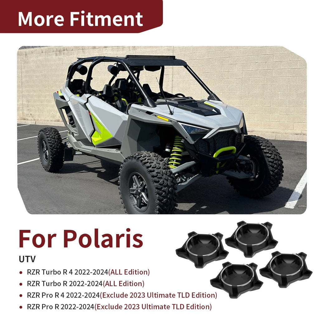4X Matte Flash 5 Lug Rim Caps 1523842-744 for Polaris RZR Turbo R (2022–2024)