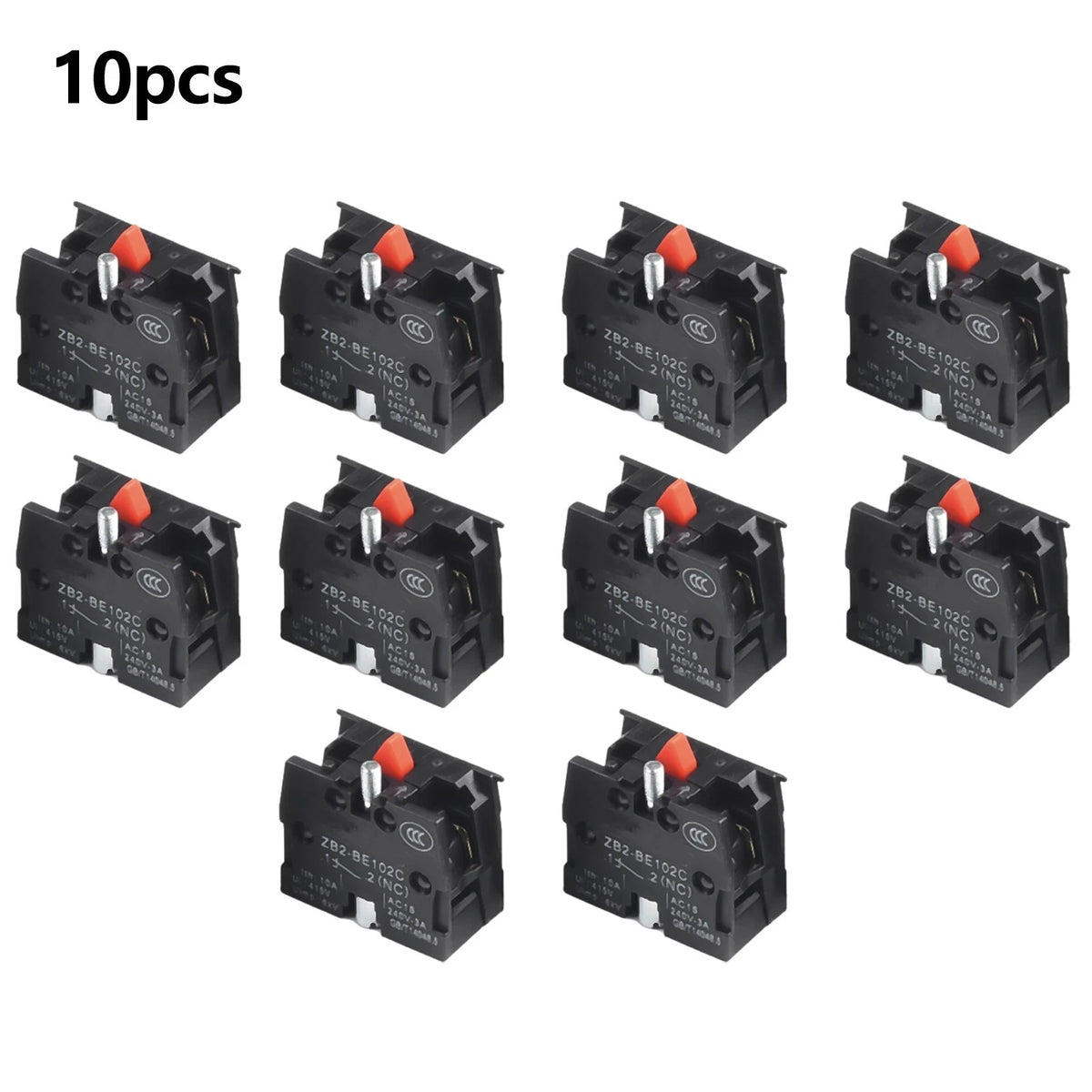 10PCS Push Button Joystick Switch ZB2 BE102C 10A 600V Normally Closed